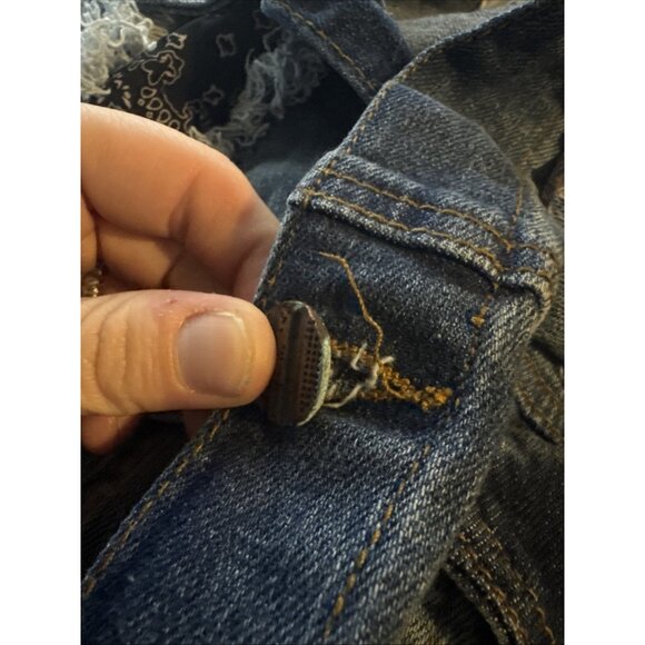 FWRD Patchwork Grunge Paint Splatter Jean Jacket Women XL Blue Skater Retro Y2K - Picture 6 of 10